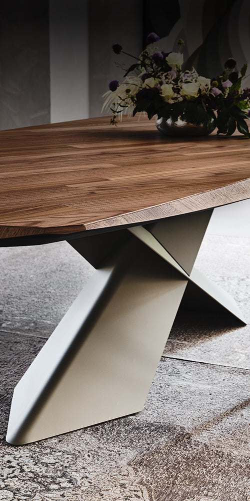 Table TYRON Wood B 200x120x75h B - Noyer Canaletto NC GFM69 Graphite
