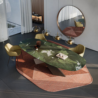 Table TYRON Marble 200x120x75h biscuit Lepanto GFM69 Graphite