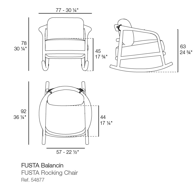 Fauteuil à bascule Fusta - Vondom - fauteuil extérieur design Vondom