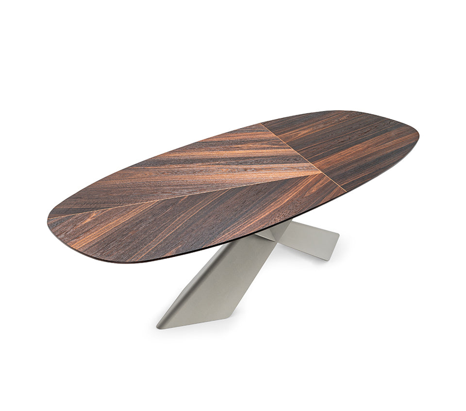 Table TYRON Wood B 200x120x75h B - Noyer Canaletto NC GFM69 Graphite