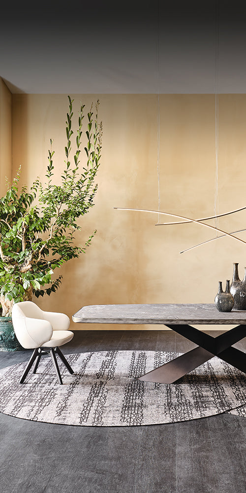 Table TYRON Keramik Premium 200x120x76h KM02 Alabastro GFM69 Graphite