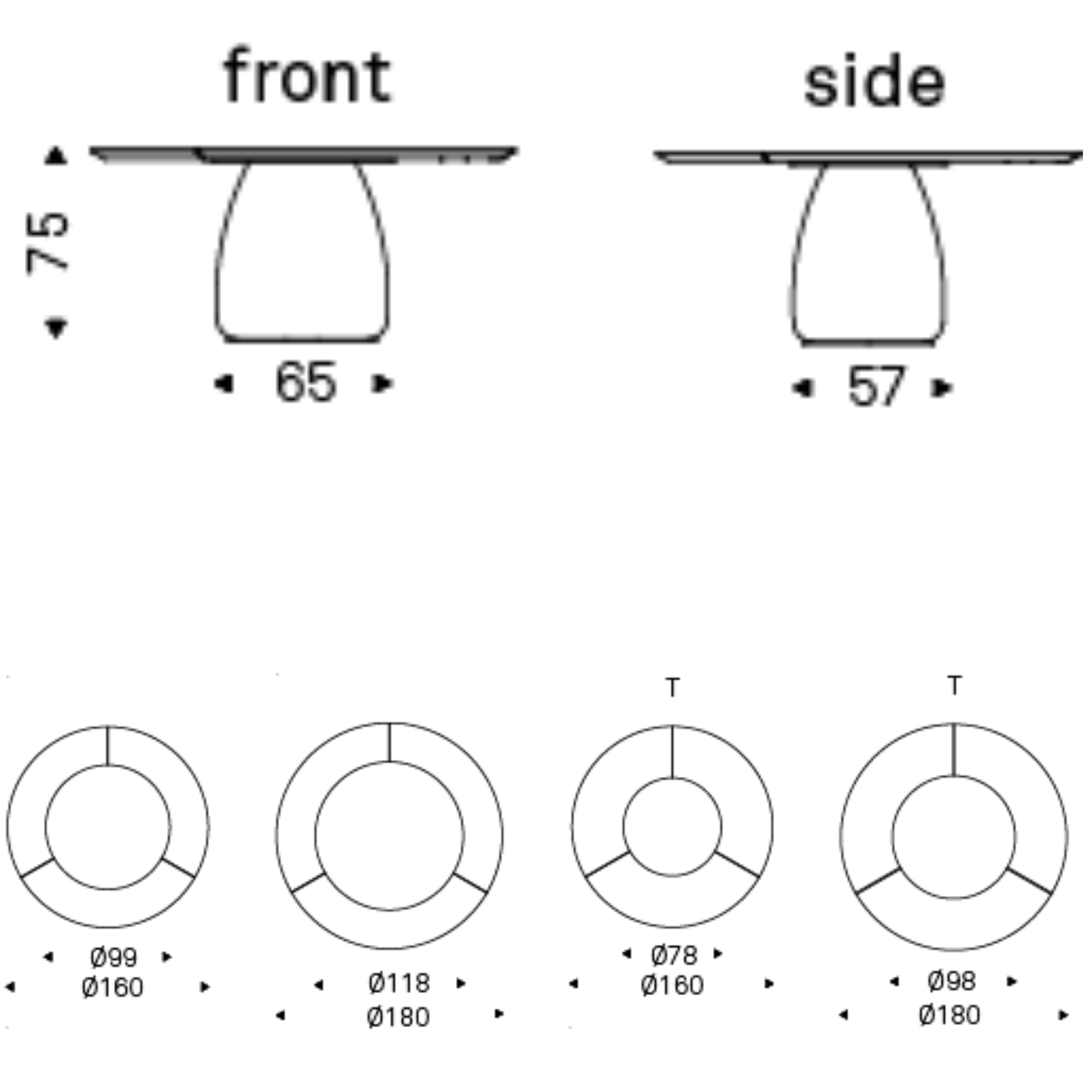 Table Botero Ker-Wood Round