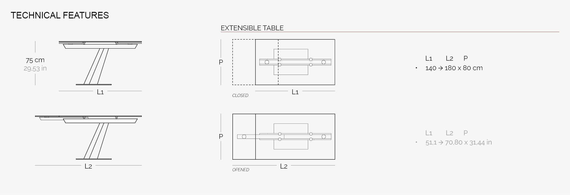 HELP NAOS – table extensible design italien