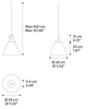 Lodes JIM Cone, finition noir crochet gris, suspension