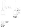 Lodes JIM Cylinder, finition champagne crochet miel, suspension