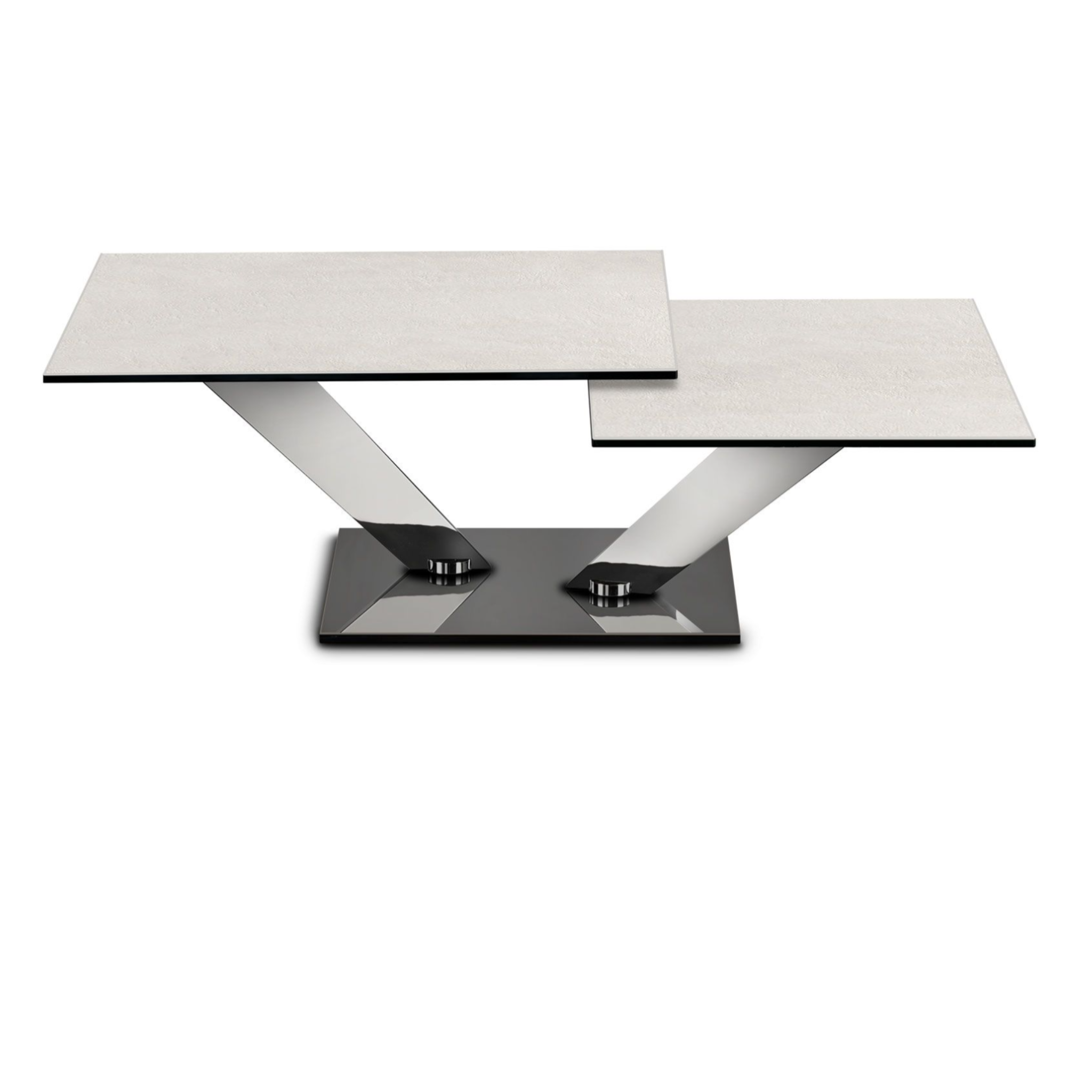 CALYPSO - Table basse extensible avec plateaux tournants synchronisés