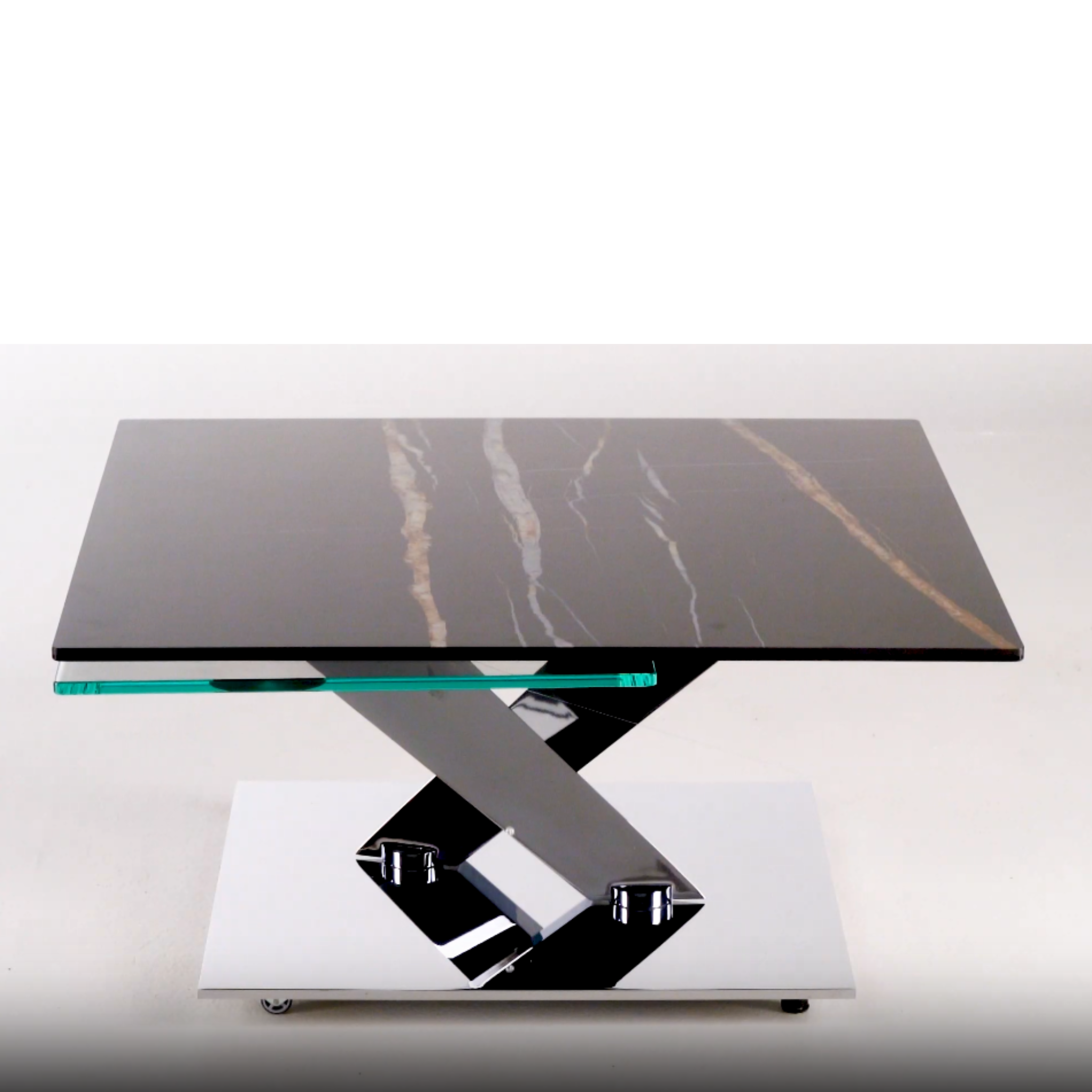 CALYPSO - Table basse extensible avec plateaux tournants synchronisés