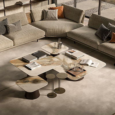 Table basse ALBERT Keramik S — carrée 118 × 118 Cattelan Italia, vue 1