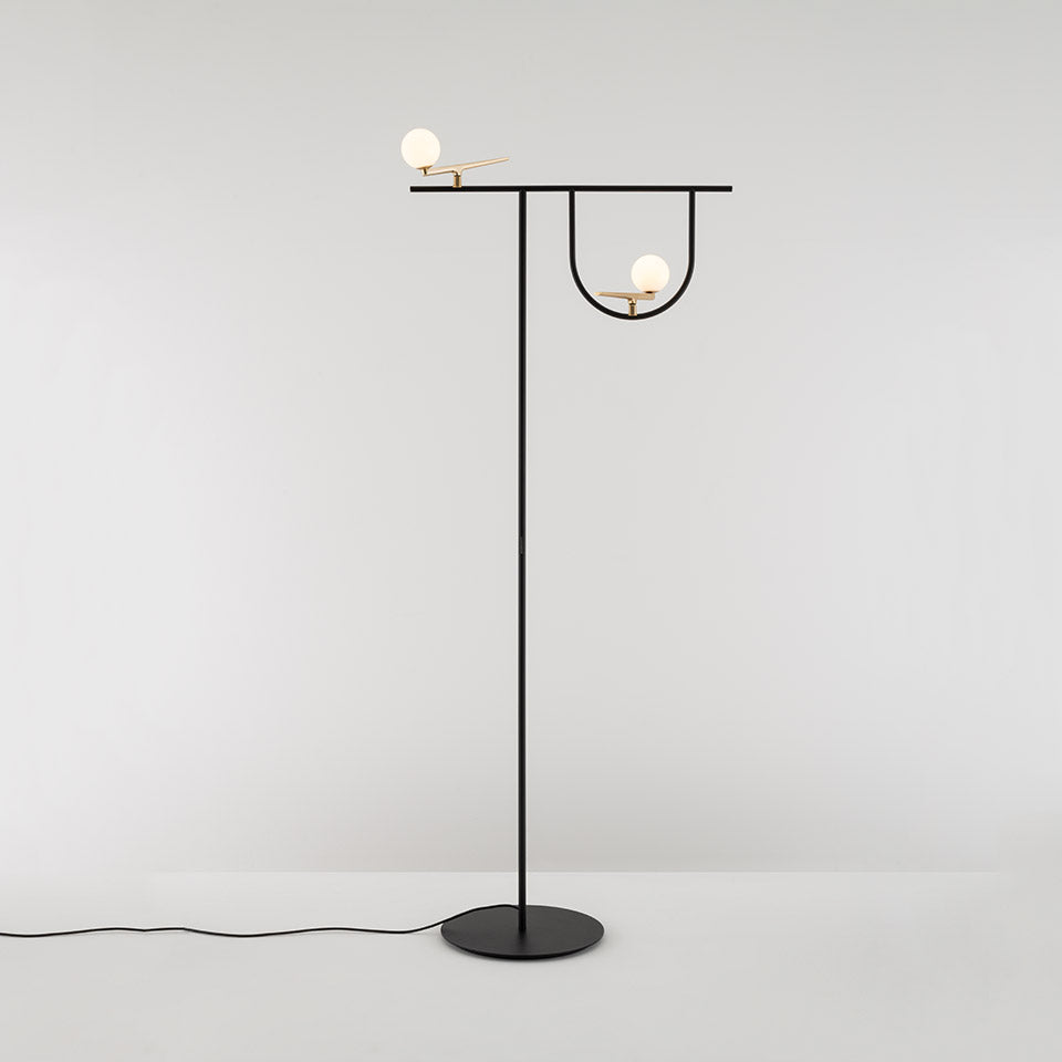 Lampadaire Artemide Noir / laiton / blanc