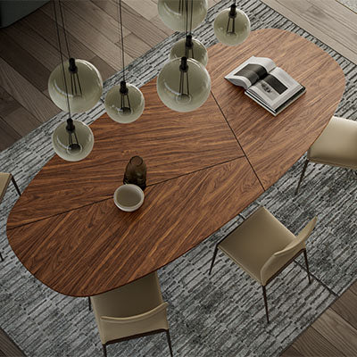 Table TYRON Wood B 200x120x75h B - Noyer Canaletto NC GFM69 Graphite