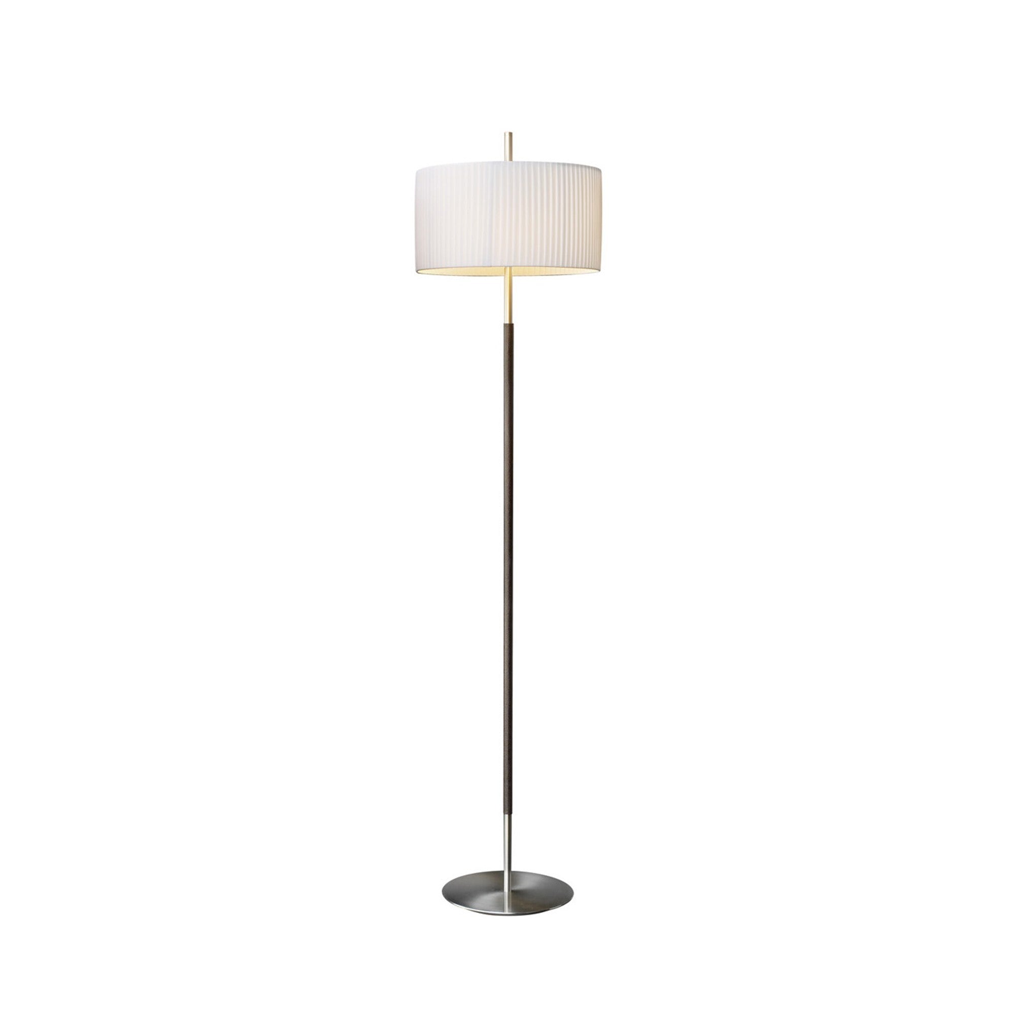 Danona P/165 Bover — Nickel satiné + cuir foncé / Ruban translucide blanc — photographie officielle du luminaire