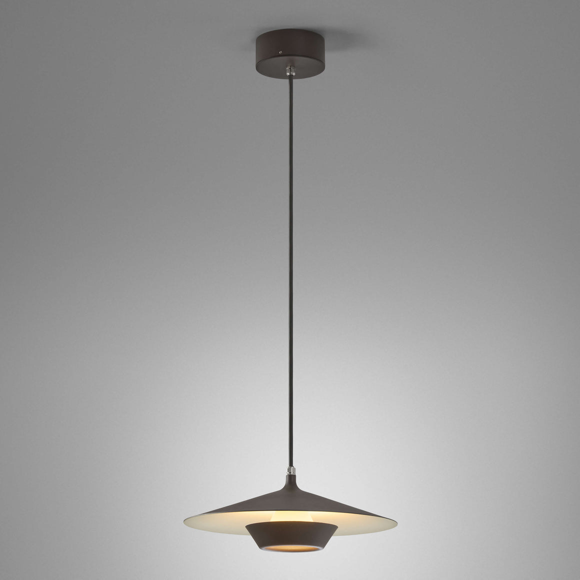 Fanalet S/35 Outdoor Bover — luminaire complet, extérieur brun graphite et intérieur blanc