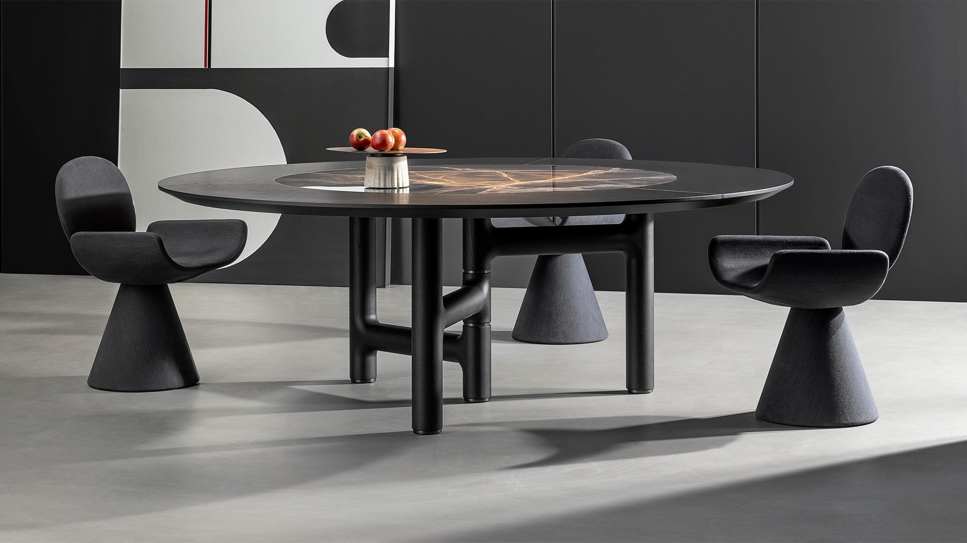 Table Pivot ST Bonaldo Ø160 cm Céramique opaque Gris Ardesia