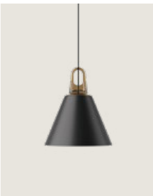 Lodes JIM Cone, finition noir crochet gris, suspension