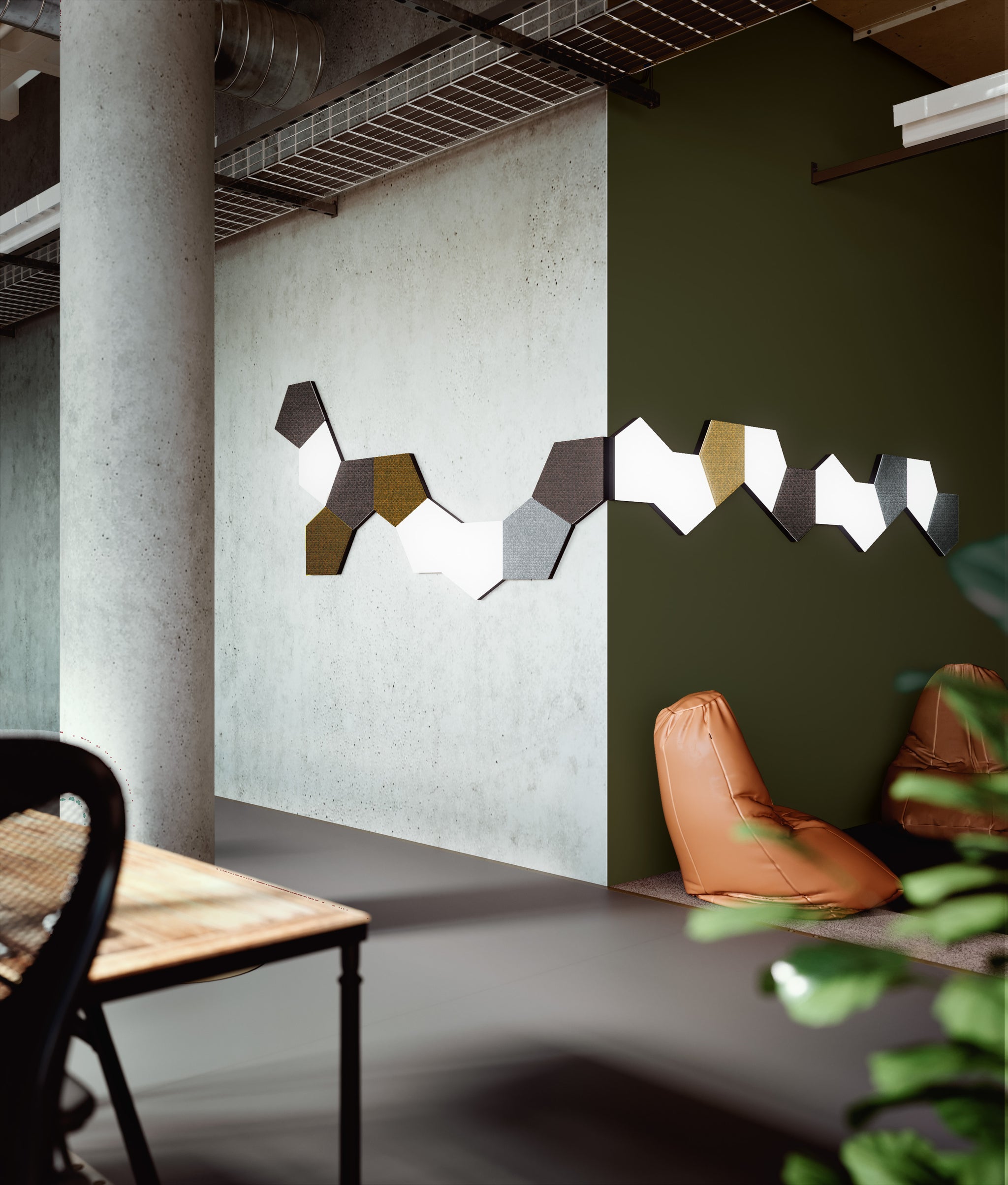Tile — composition officielle de plusieurs modules lumineux et décoratifs ; exemple non inclus dans le prix unitaire