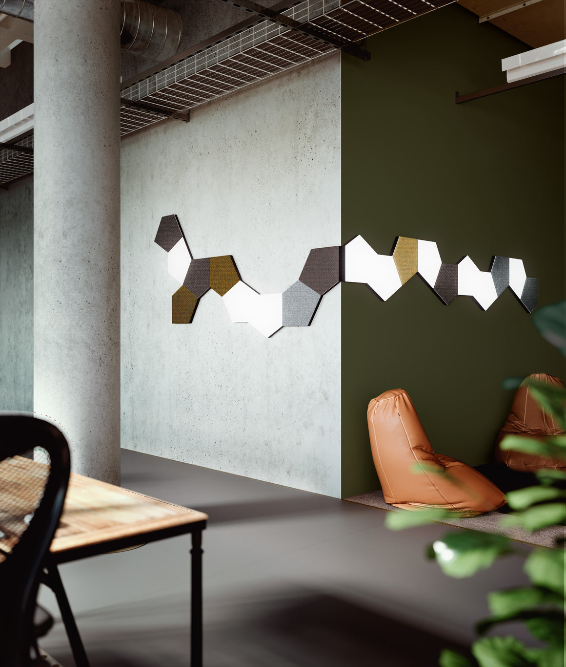 Tile — composition officielle de plusieurs modules lumineux et décoratifs ; exemple non inclus dans le prix unitaire