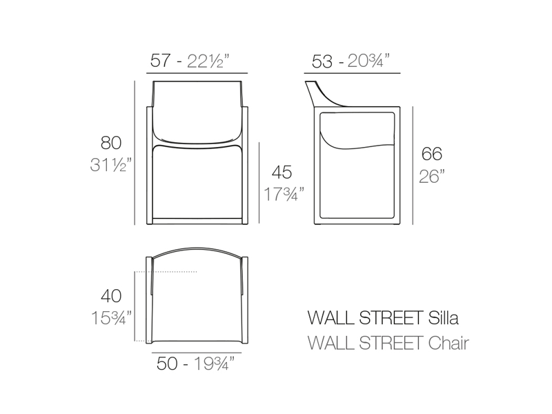 Vondom Wall Street Stühle-Bancs-Outdoor Stühle-Outdoor Outdoor Vondom Wall Street
