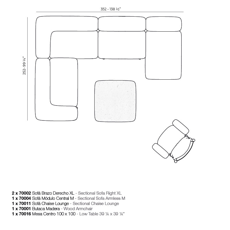 Module divan Vondom Milos pour extérieur