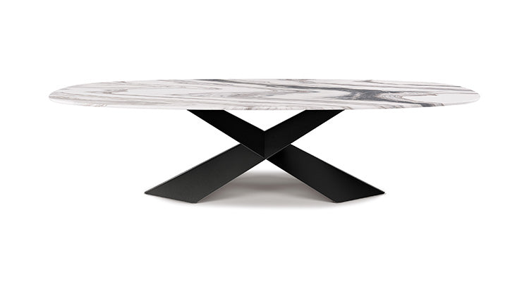 Table TYRON Marble 200x120x75h biscuit Lepanto GFM69 Graphite