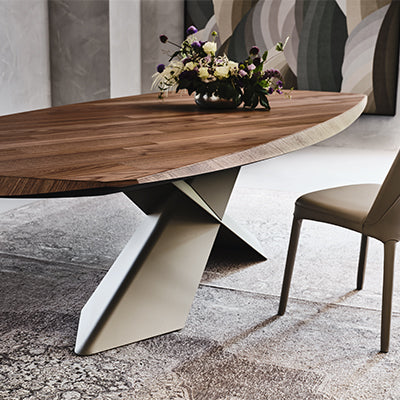 Table TYRON Wood B 200x120x75h B - Noyer Canaletto NC GFM69 Graphite