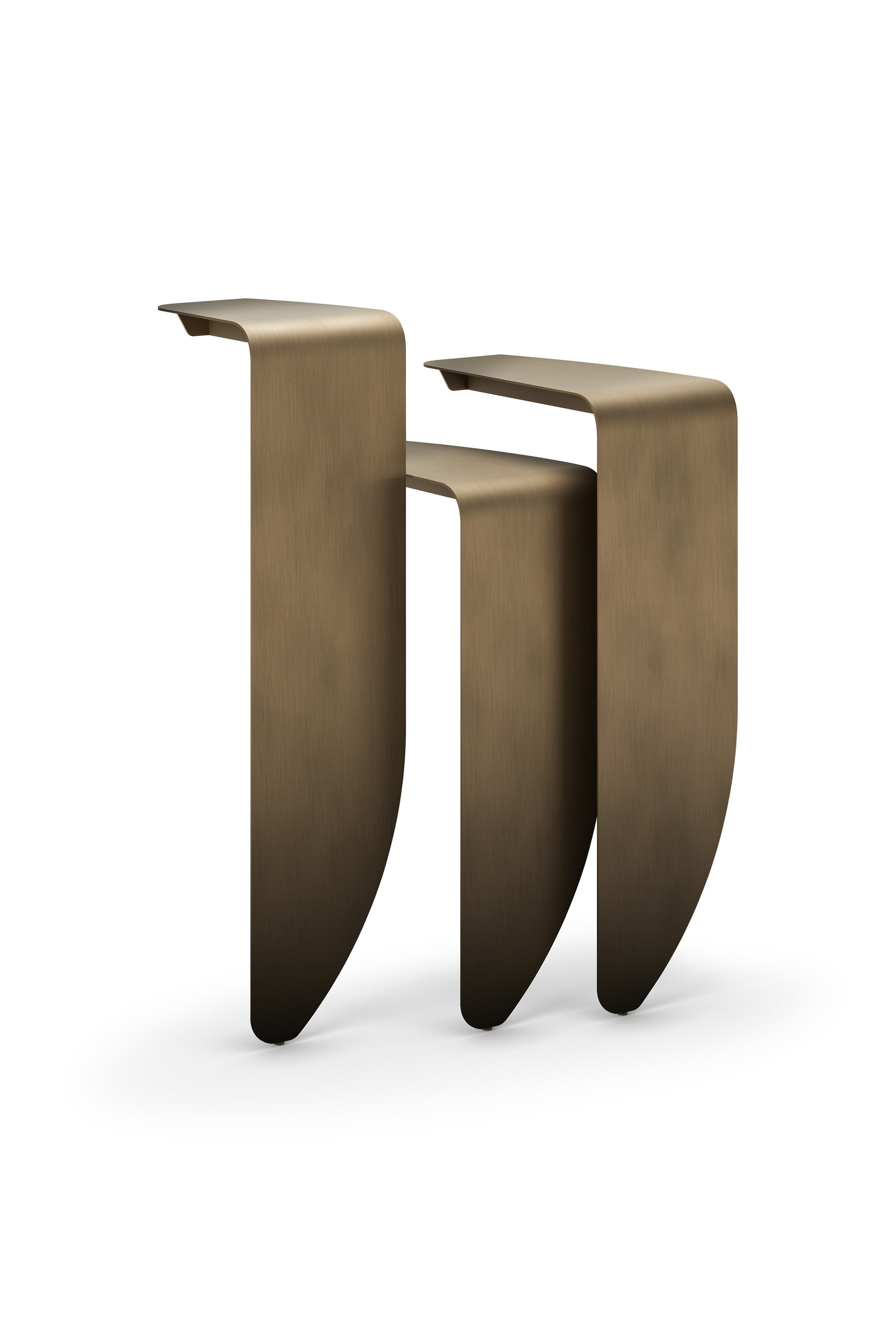 PENINSULA Cattelan Italia console murale Set de 3 A+B+C GFM18 Bronze gaufré