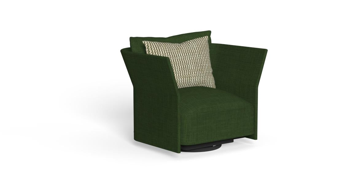 Cliff Fauteuil lounge pivotant en tissu | Talenti