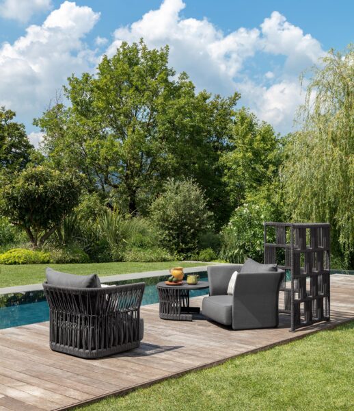 Cliff Fauteuil lounge pivotant en tissu | Talenti