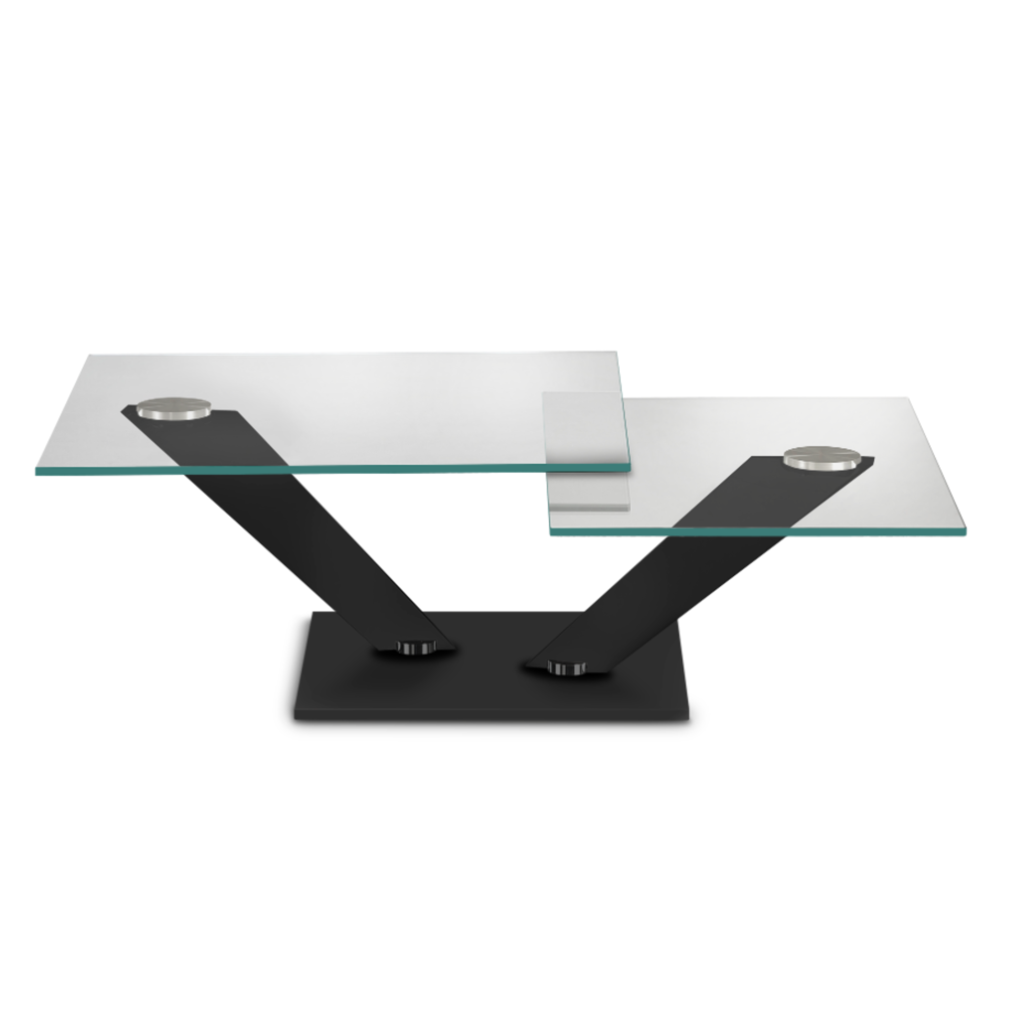CALYPSO - Table basse extensible avec plateaux tournants synchronisés
