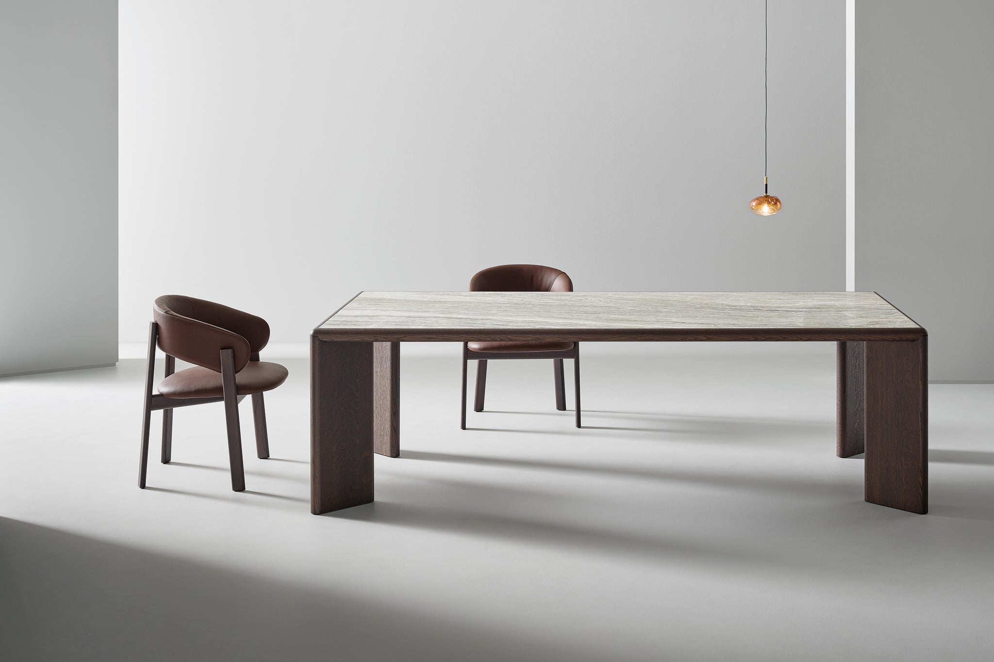Table Bonaldo Oshi – table en bois massif avec plateau verre ou céramique