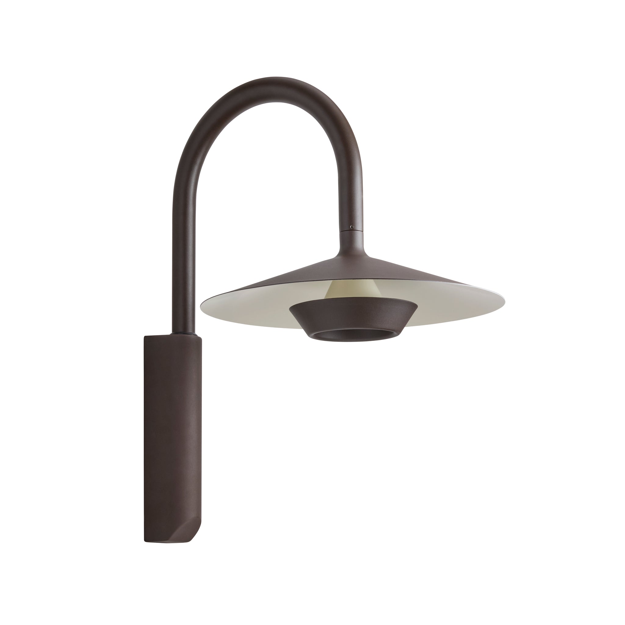 Fanalet A/02 Outdoor Bover — extérieur brun graphite, intérieur blanc ; forme extérieure commune aux variantes TRIAC et DALI