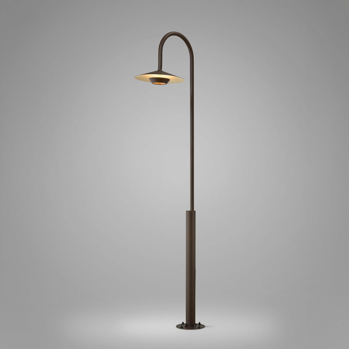 Fanalet F/300 Outdoor Bover — luminaire complet, extérieur brun graphite et intérieur blanc