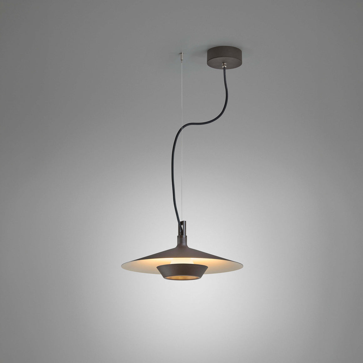 Fanalet S/49 Outdoor Bover — luminaire complet, extérieur brun graphite et intérieur blanc