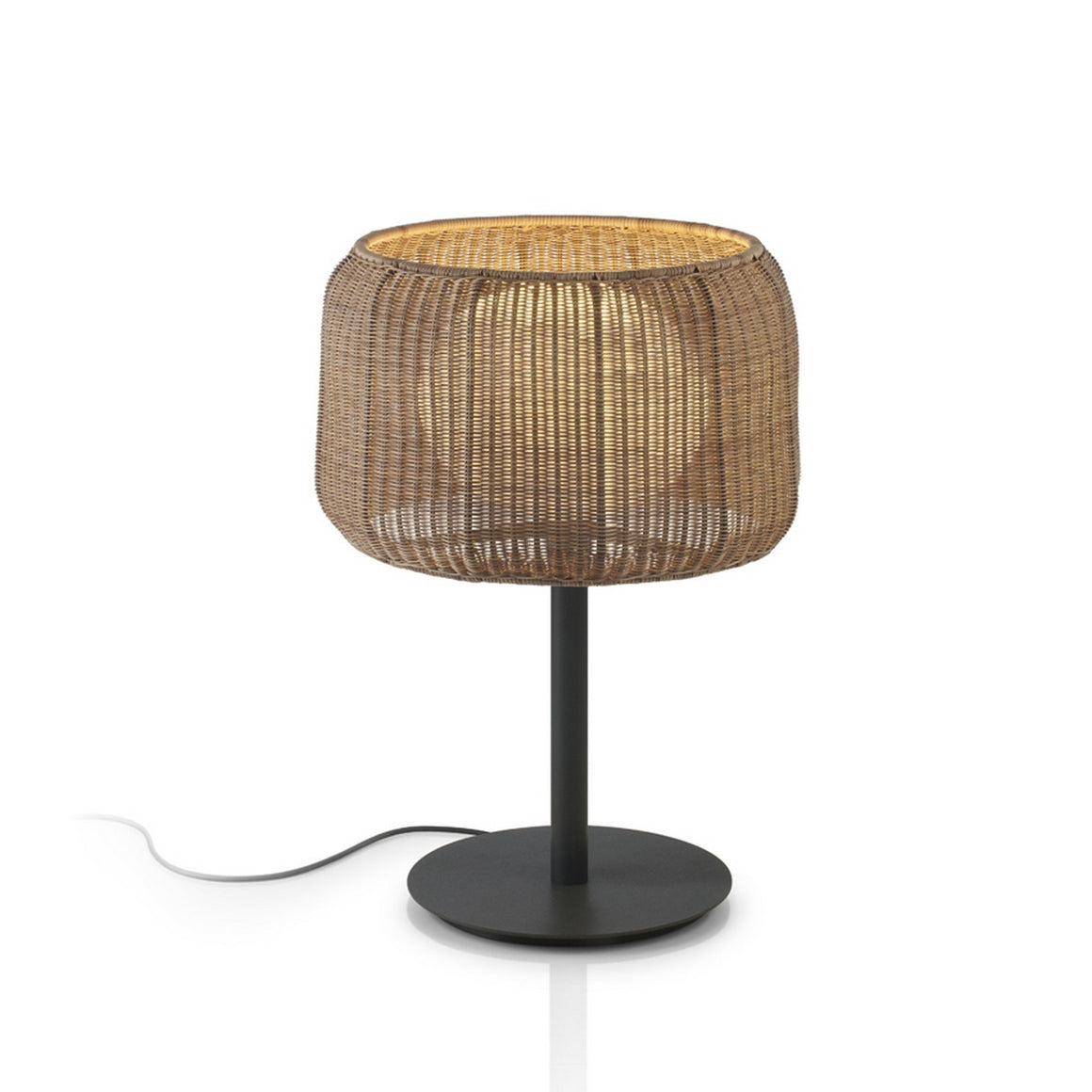 Fora M Bover — lampe de table complète H 70 cm, blanc cassé et beige clair