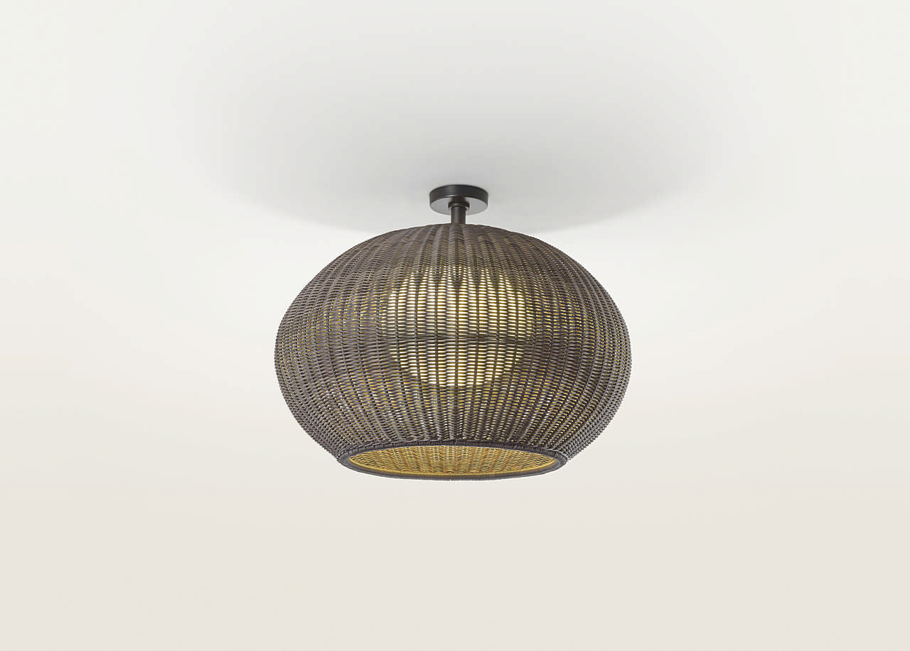 Garota PF/02 Bover — plafonnier complet Ø 72 cm, blanc cassé et blanc marfil