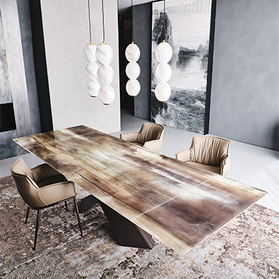 Table TYRON Crystalart Drive Cattelan Italia 160 a 236 x 90 x H74 cm CrystalArt CY01 Graphite GFM69