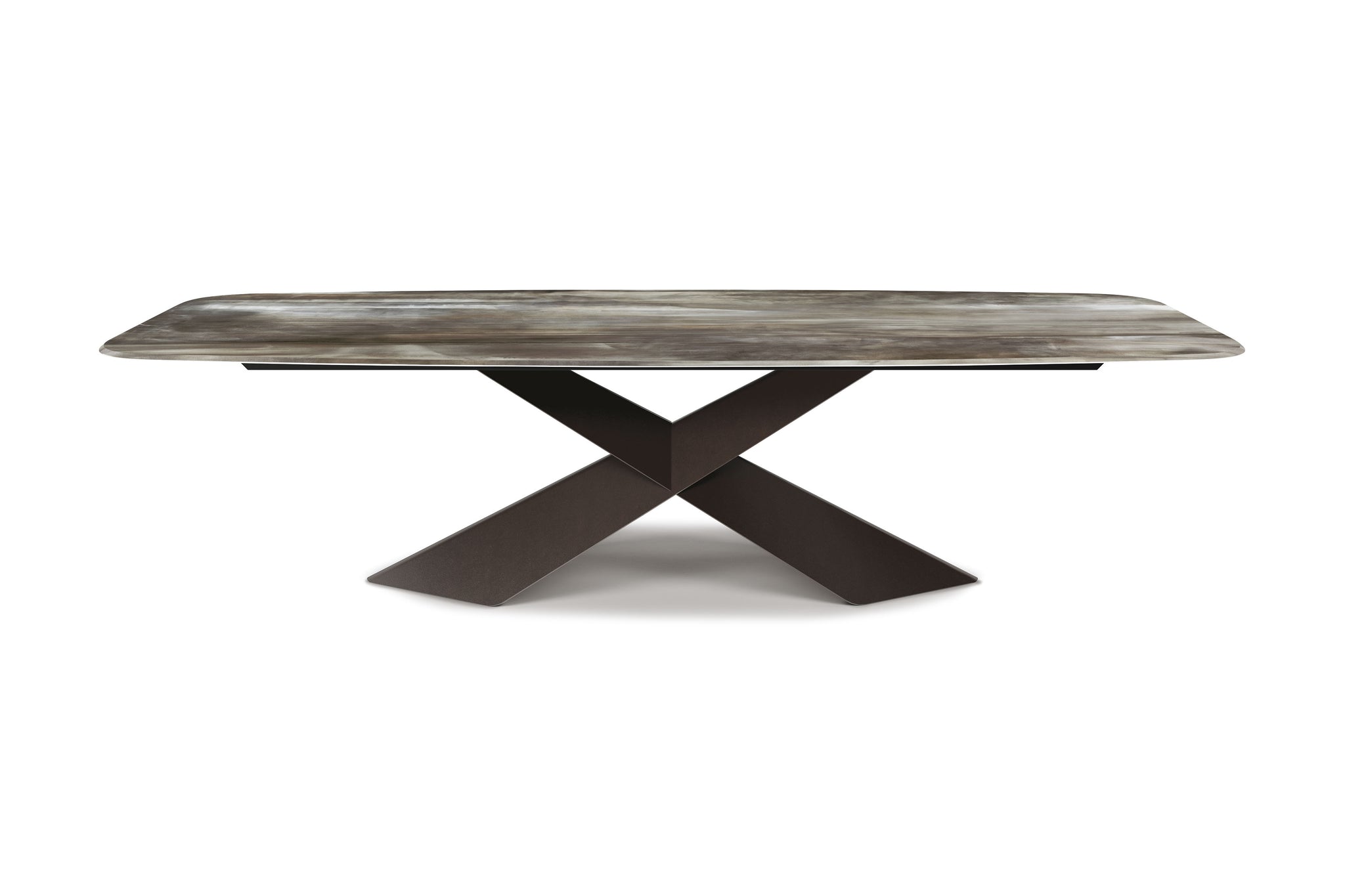 Table TYRON Crystalart Drive Cattelan Italia 160 a 236 x 90 x H74 cm CrystalArt CY01 Graphite GFM69
