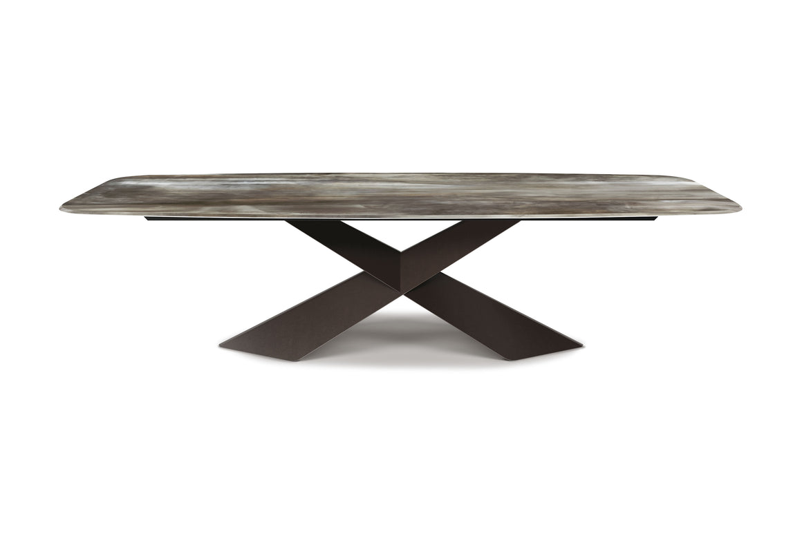 Table TYRON Crystalart Drive Cattelan Italia 160 a 236 x 90 x H74 cm CrystalArt CY01 Graphite GFM69