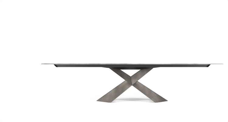 Table TYRON Crystalart Drive Cattelan Italia 160 a 236 x 90 x H74 cm CrystalArt CY01 Graphite GFM69