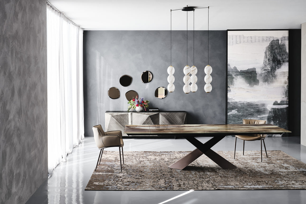 Table TYRON Crystalart Cattelan Italia 200 x 100 x H73 cm CrystalArt CY01 Graphite GFM69
