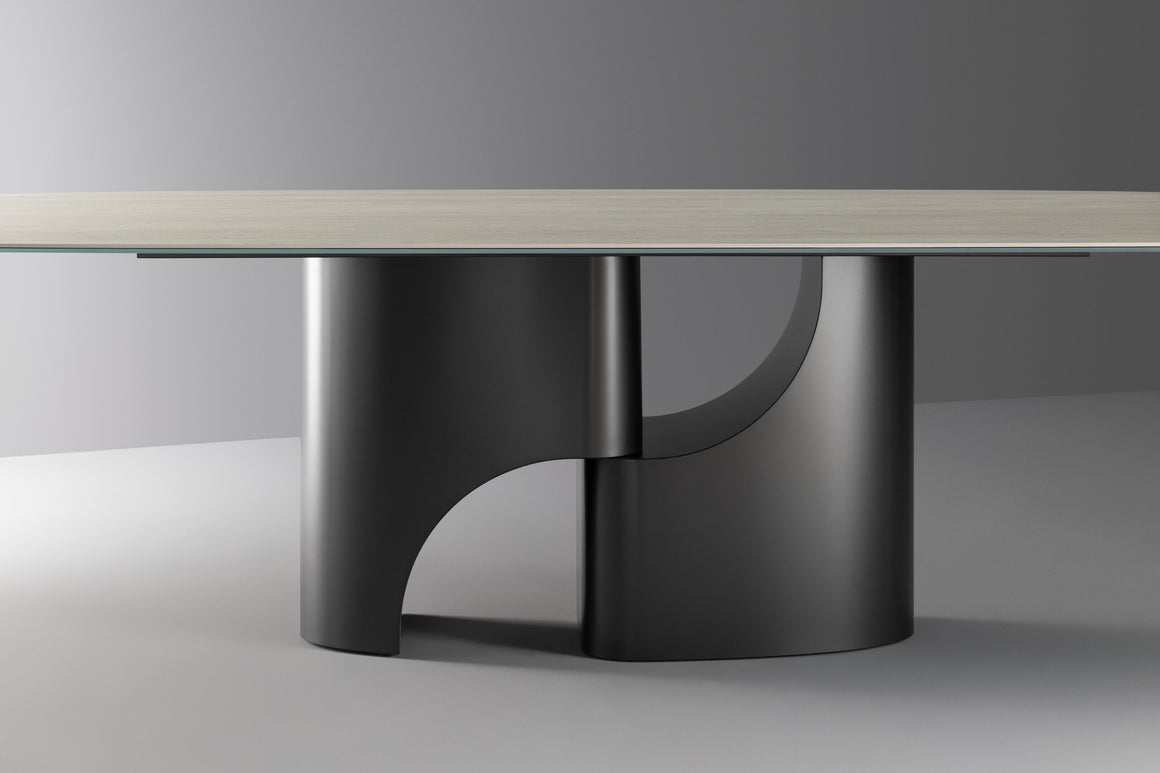 Table Taijitu Bonaldo - 200 x 108 cm - Bois plaqué - Noyer Canaletto