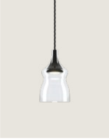 Lodes Nostalgia small, verre transparent, câble blanc