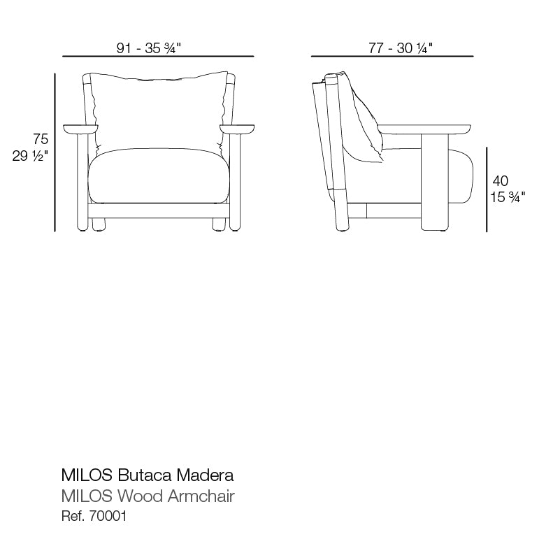 Fauteuil Milos Madera - Vondom - fauteuil extérieur design Vondom