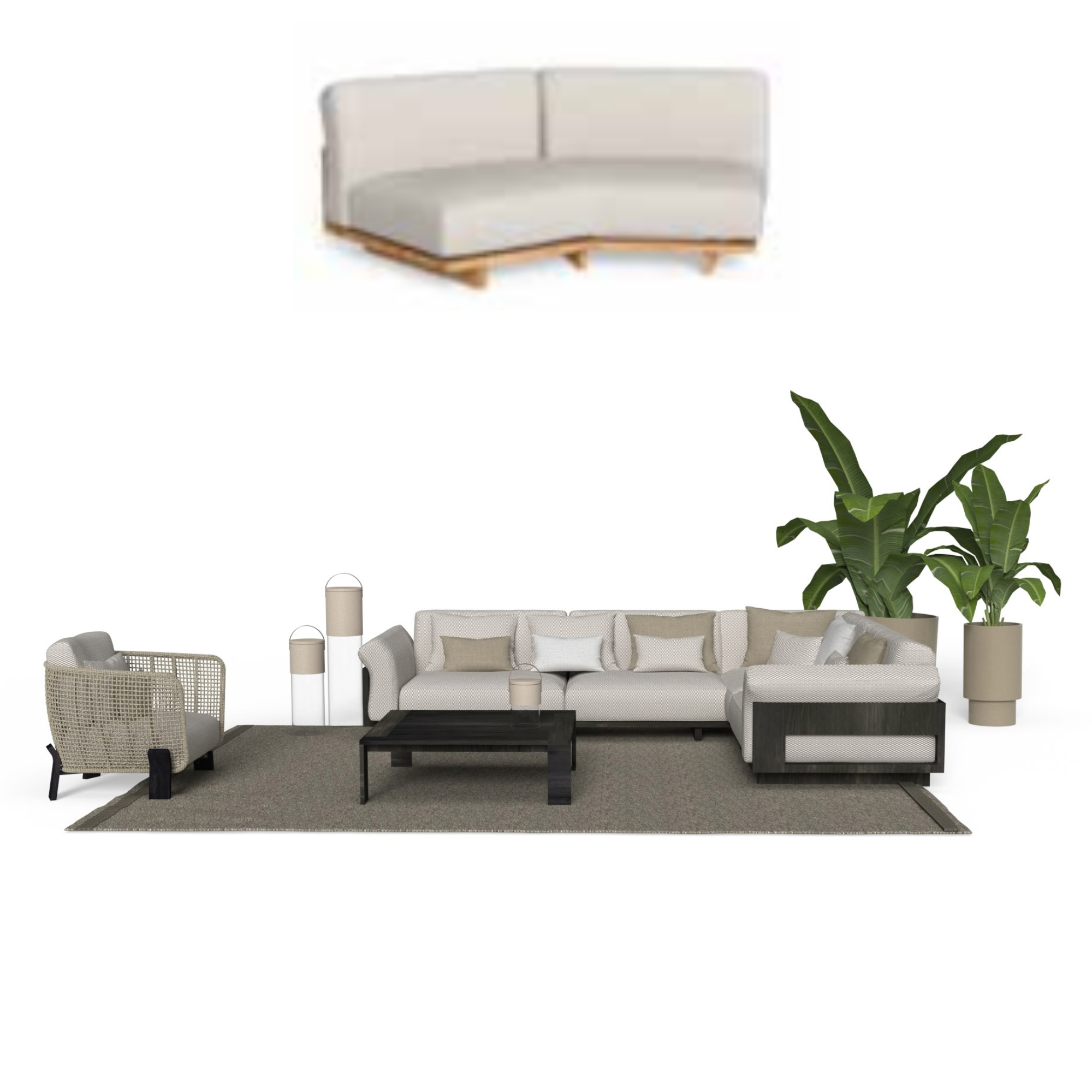 Module  Sofa Argo Wood oblique CX