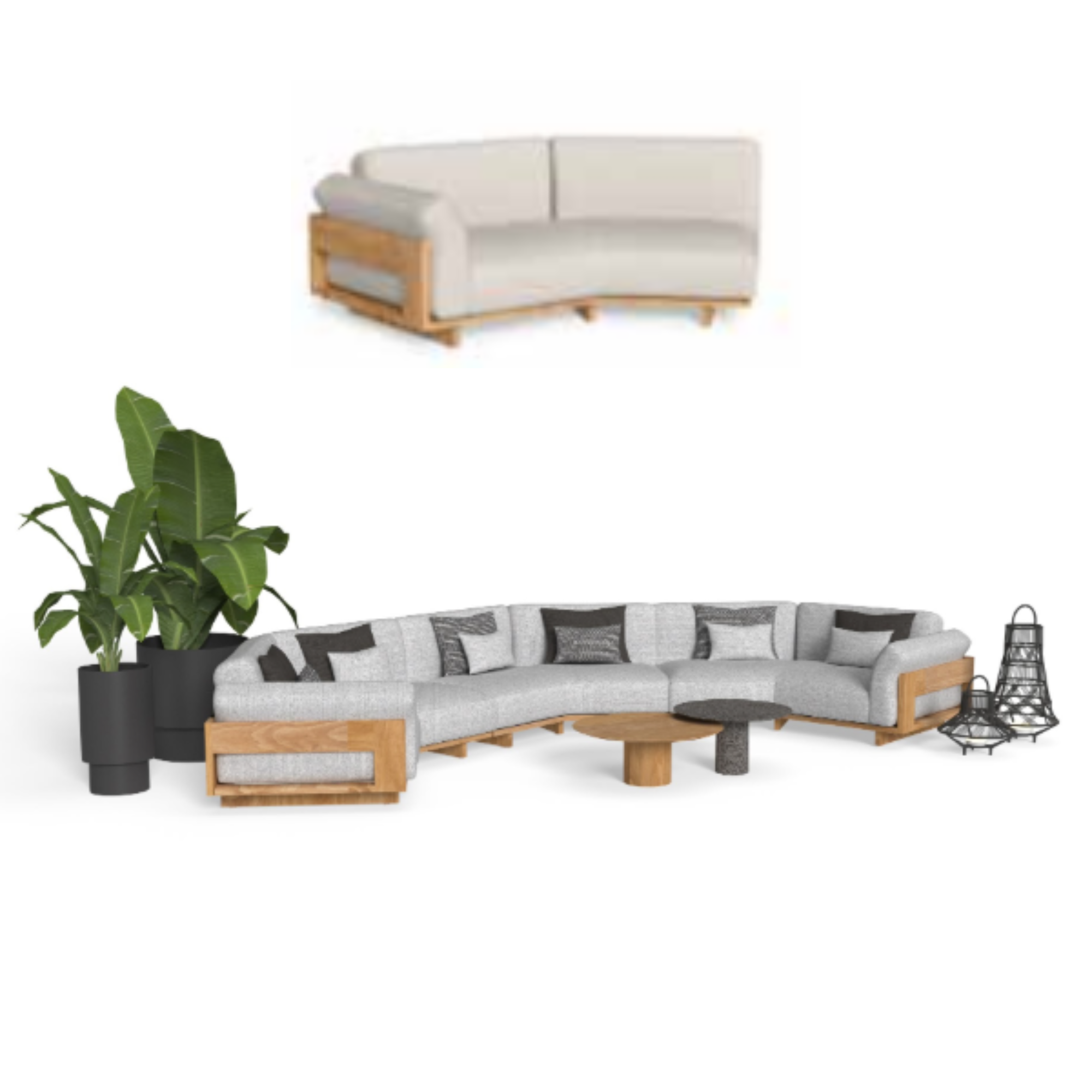 Module canapé Argo Wood oblique DX - Talenti