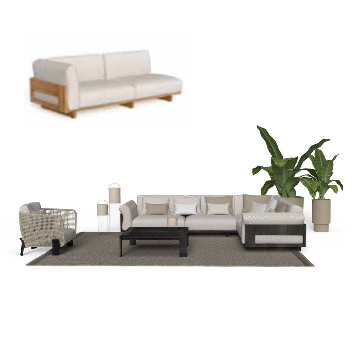 Module canapé Argo Wood DX angle