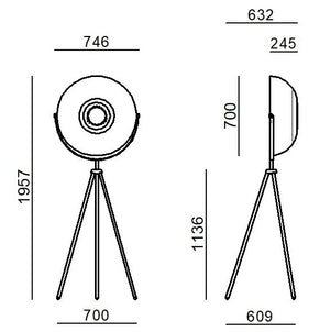 Demì Moon, Lampadaire Design Moderne topLED 37W	Push-DIM