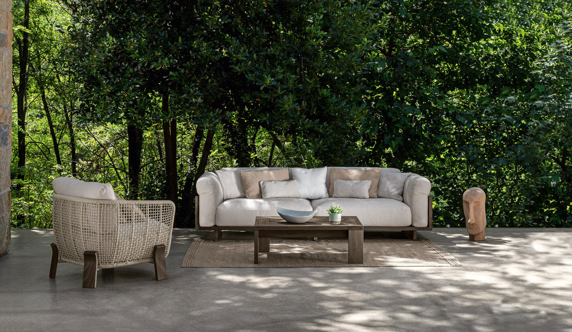 Canapé Argo Wood Talenti en bois teak naturel pour extérieur