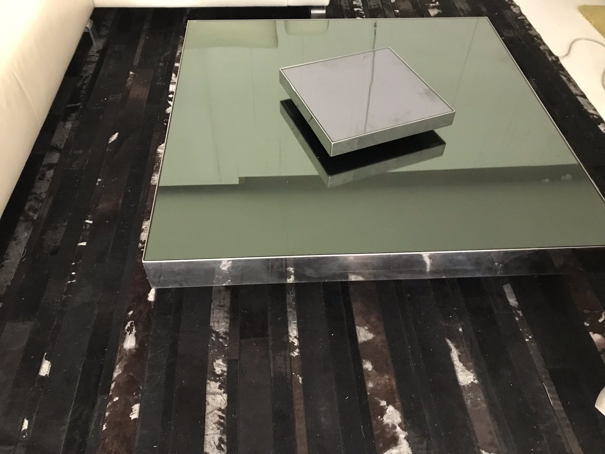 Table basse Willy Rizzo vintage 120 × 120 cm – OUTLET