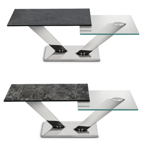 CALYPSO - Table basse extensible avec plateaux tournants synchronisés