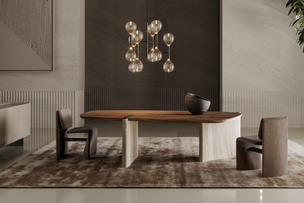 Table Bonaldo Flatiron – table design en bois, verre, céramique ou marbre